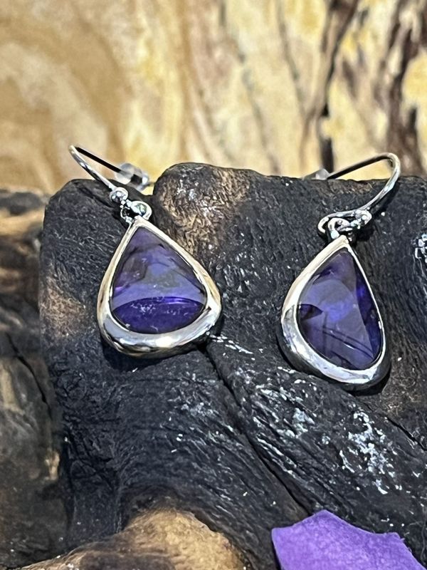 Purple Pear Shaped Earrings
