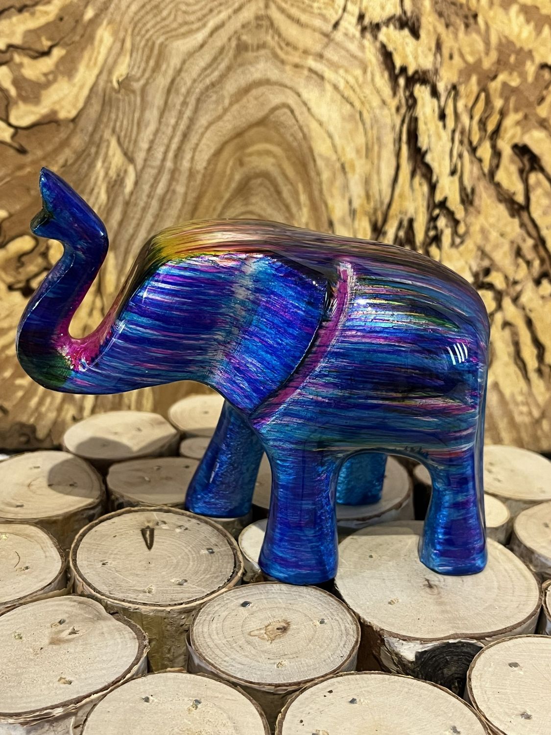 Re-cycled Multicoloured Aluminium Elephant 12cm