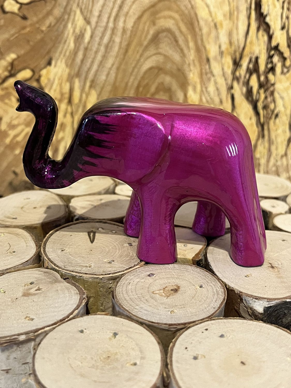 Re-cycled Aluminium Pink Elephant 9cm