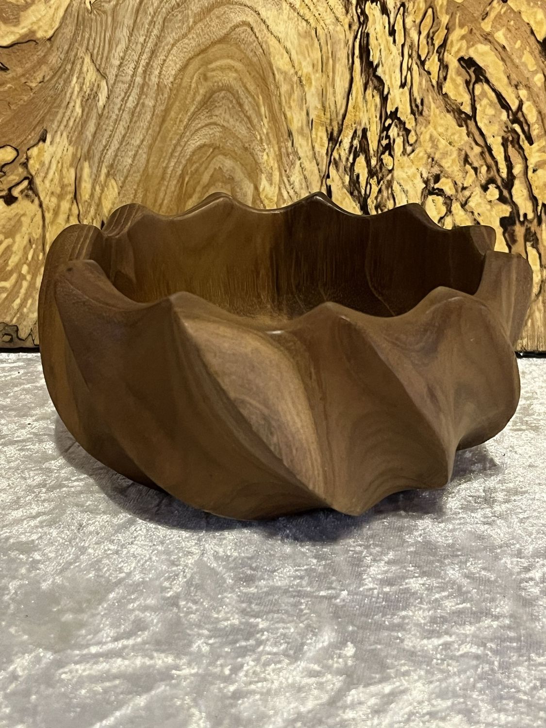 Teak Fluted Bowl