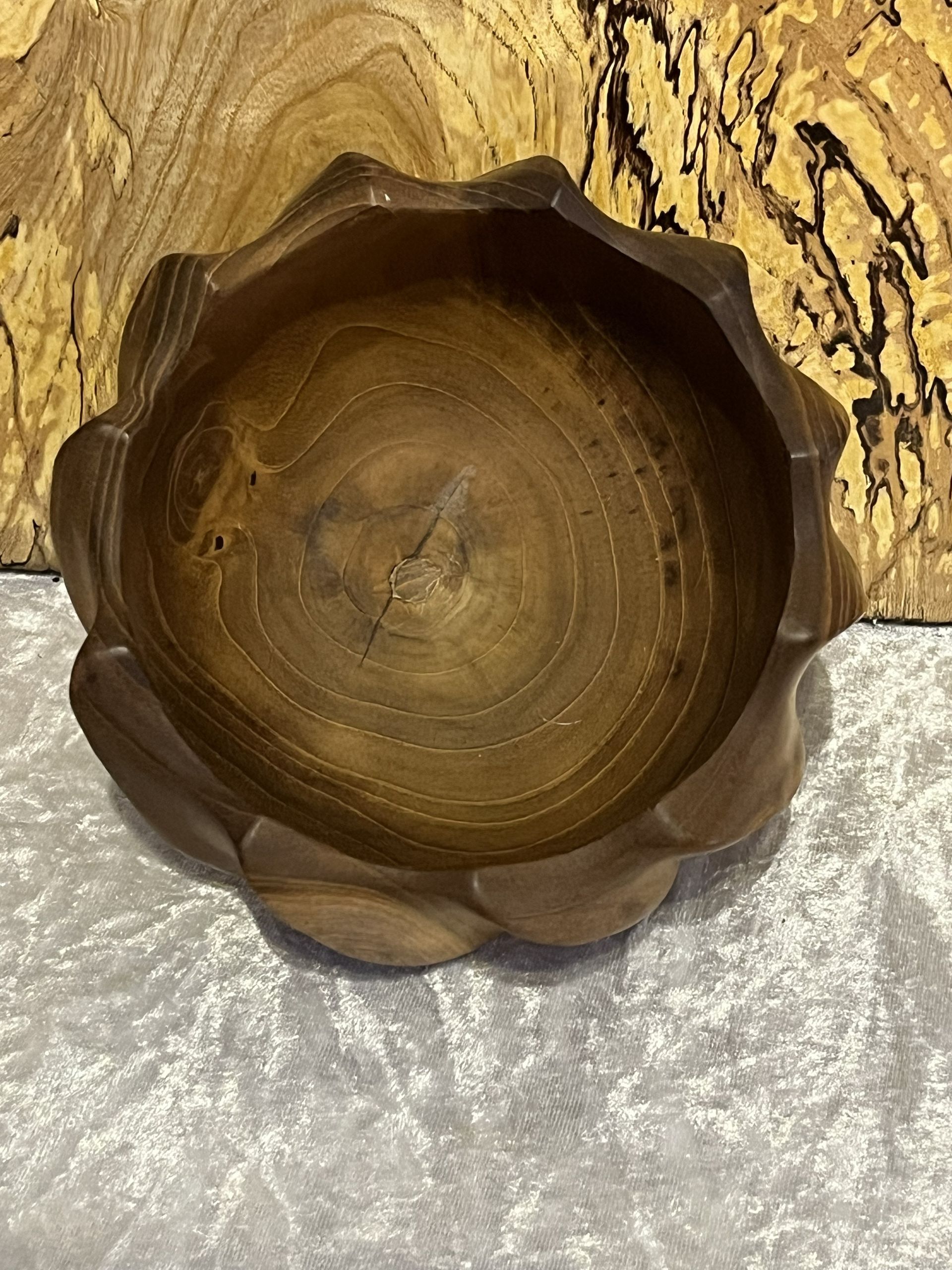 Teak Fluted Bowl