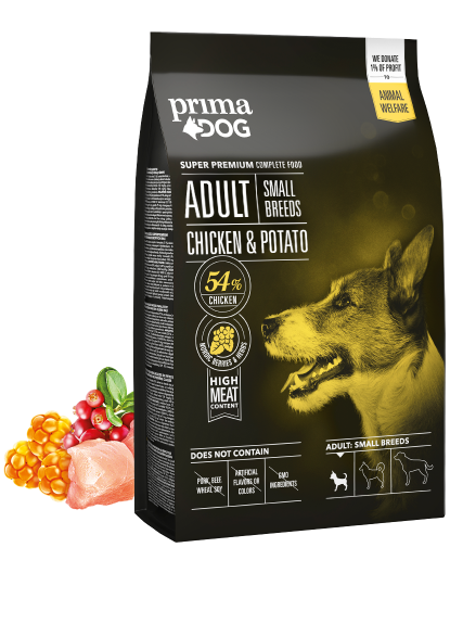 PrimaDog adult small breed kylling & kartoffel 4kg.