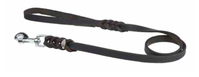 JHS læder enkeltline - brun/chrom 130cm