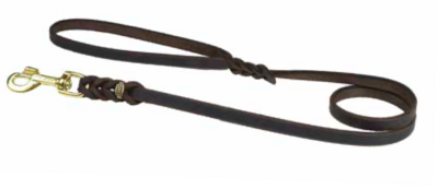 JHS læder enkeltline - brun/messing 300cm