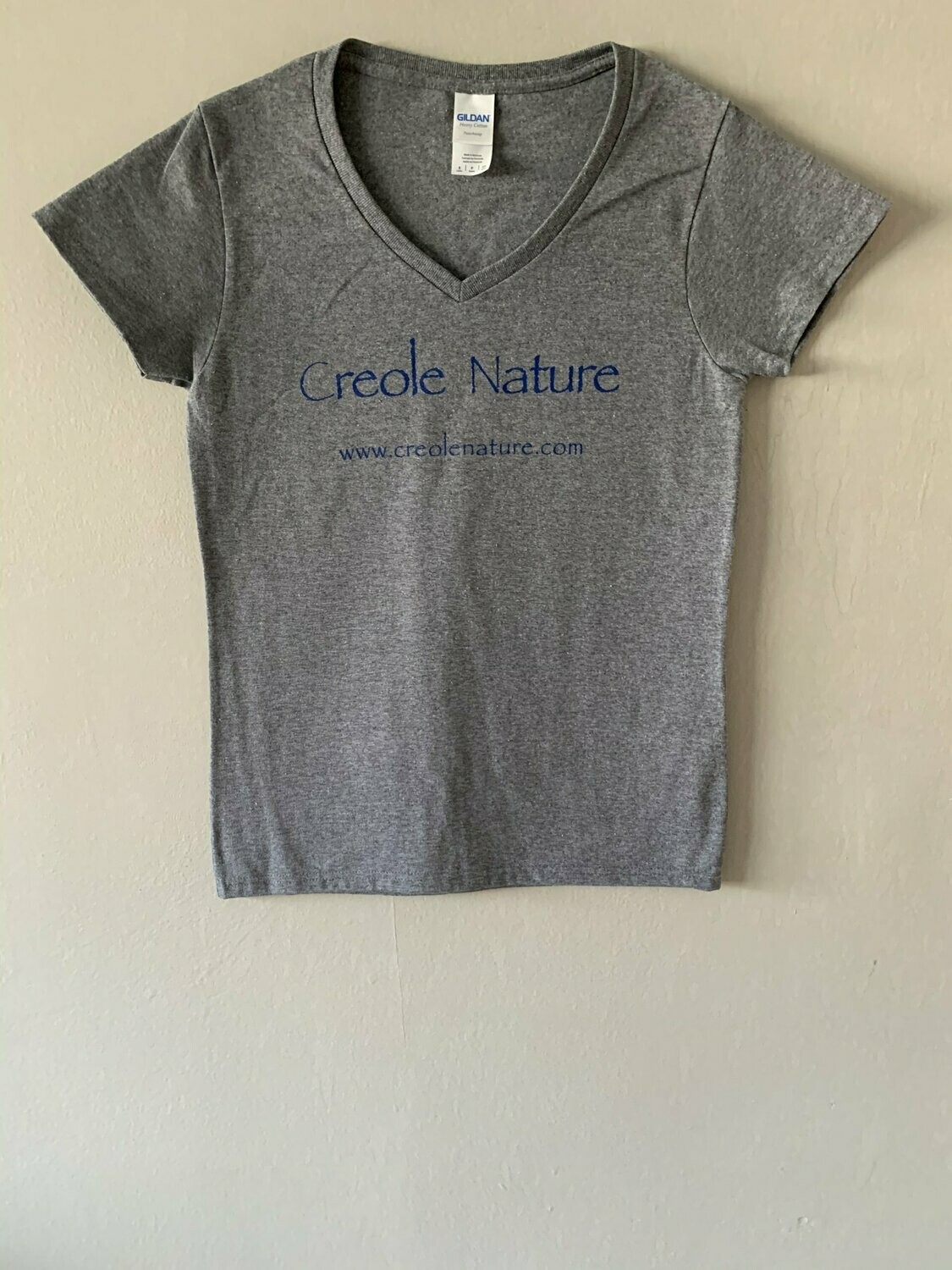 Women's Heather grey cotton V-neck