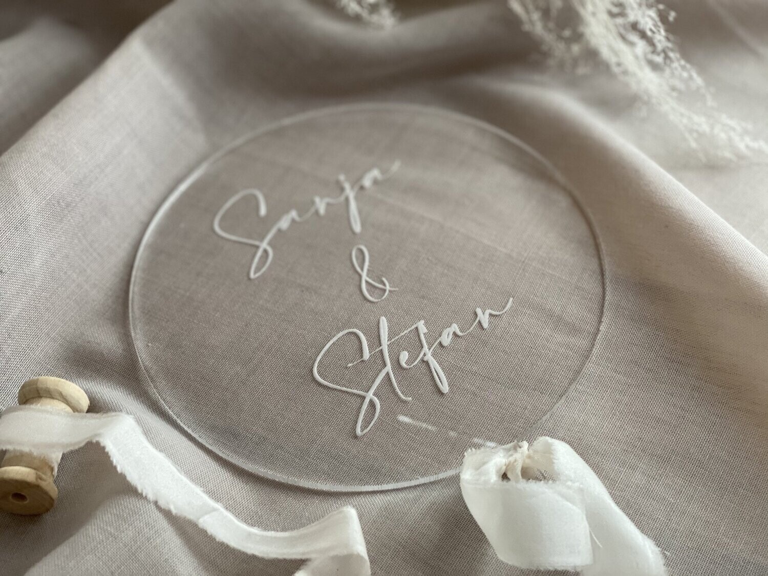 Caketopper Acryl - personalisiert mit 2 Vornamen