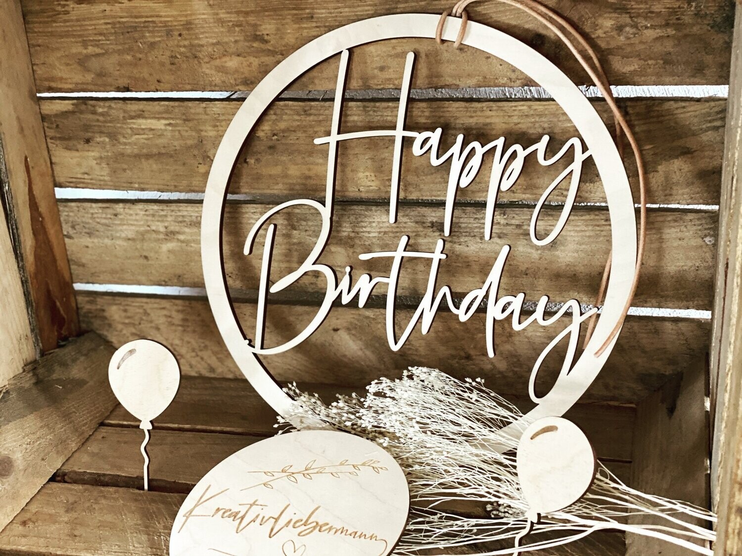 Holzschild - Happy Birthday