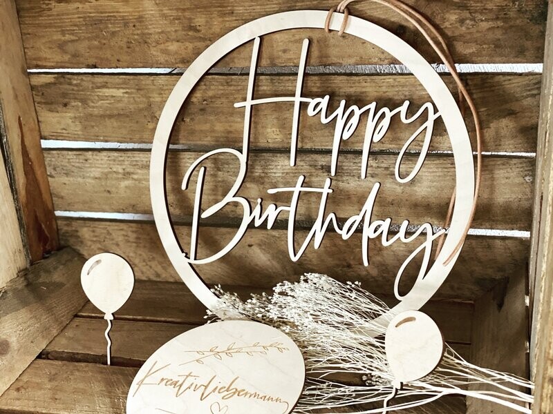 Holzschild - Happy Birthday