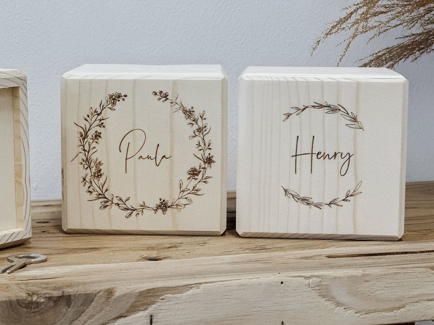 Personalisierte Spardose aus Holz I Spardose mit Namen I Geschenk zur Geburt, Taufe oder Einschulung