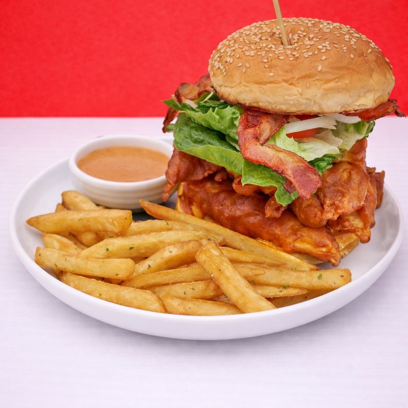 Chicken Cheddar n Bacon Burger