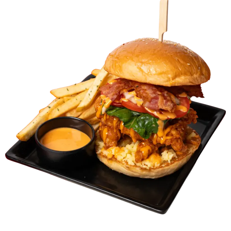 Chicken Cheddar n Bacon Burger