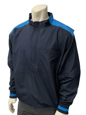 Smitty - Midnight Navy with Bright Blue Collar, Shoulder and Back Accent Lightweight Convertible or Full Zip Thermal Fleece