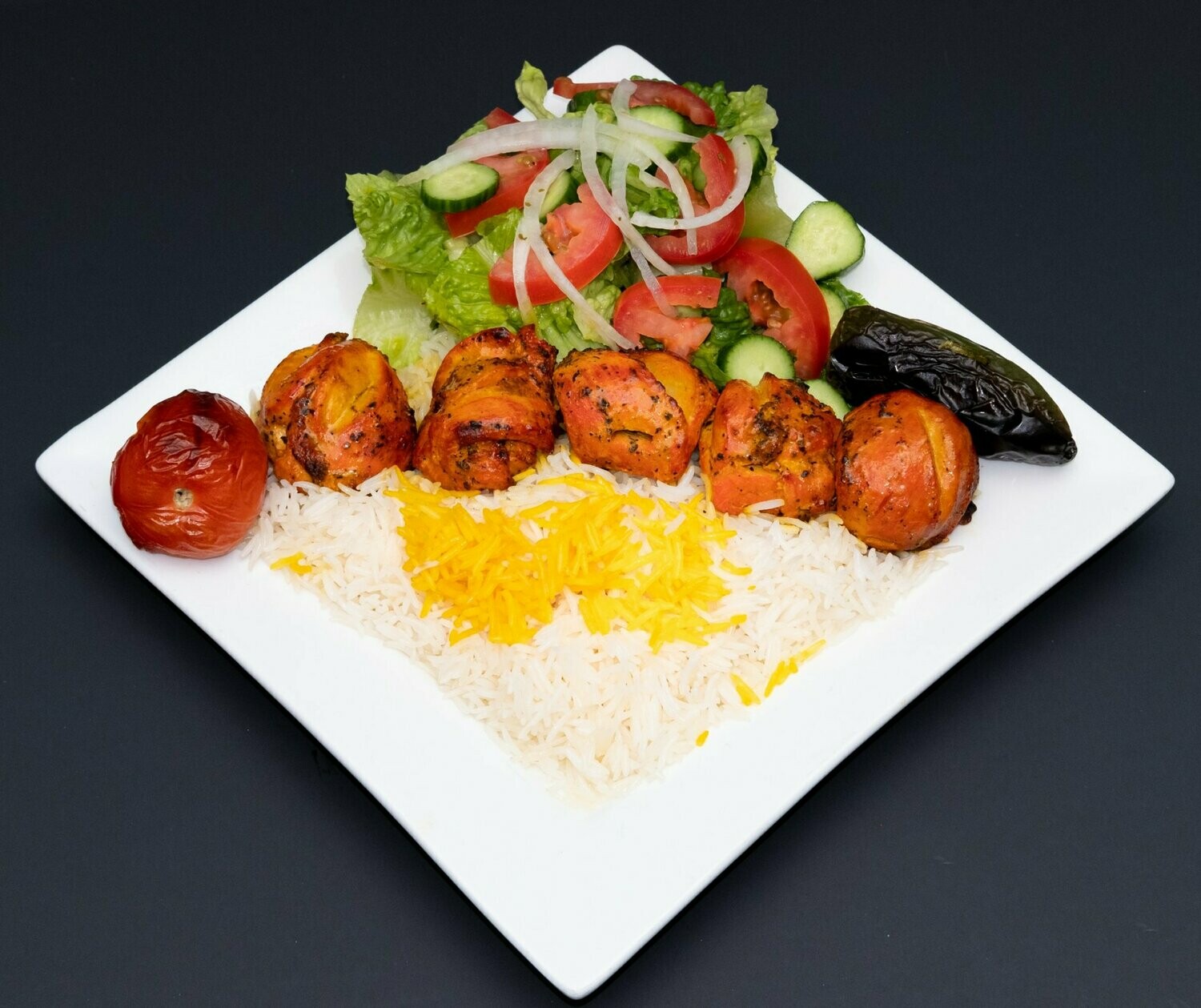 Boneless Chicken Kabob (Dark Meat) Platter
