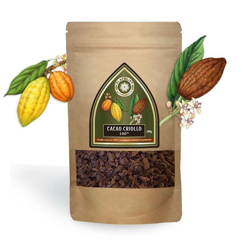 CACOA CRIOLLO 100g Kakaa Criollo's pure cocoa mass, including cocoa butter, can be used to make a delicious cocoa and strong ritual drink.