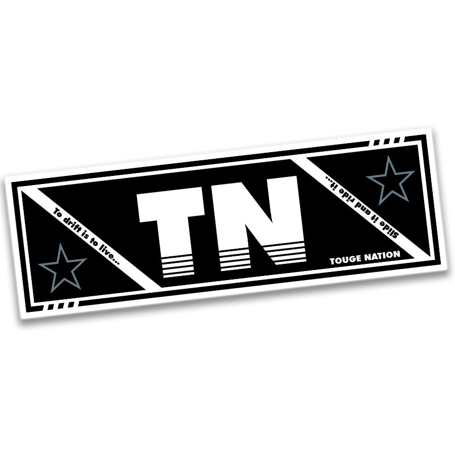 OFFICIAL TOUGE NATION "TO DRIFT IS TO LIVE" SILVER STAR SLAP STICKER