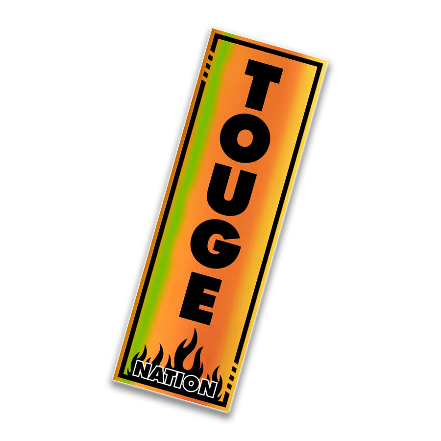 OFFICIAL TOUGE NATION VERTICAL RAINBOW HOLOGRAPHIC SLAP STICKER
