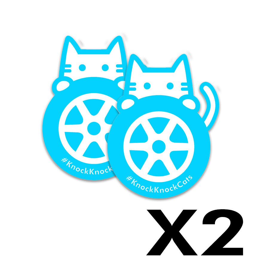 KNOCK KNOCK CATS DECAL (BLUE) x 2