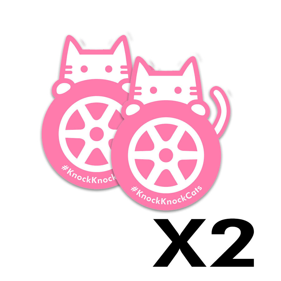 KNOCK KNOCK CATS DECAL(PINK) x 2