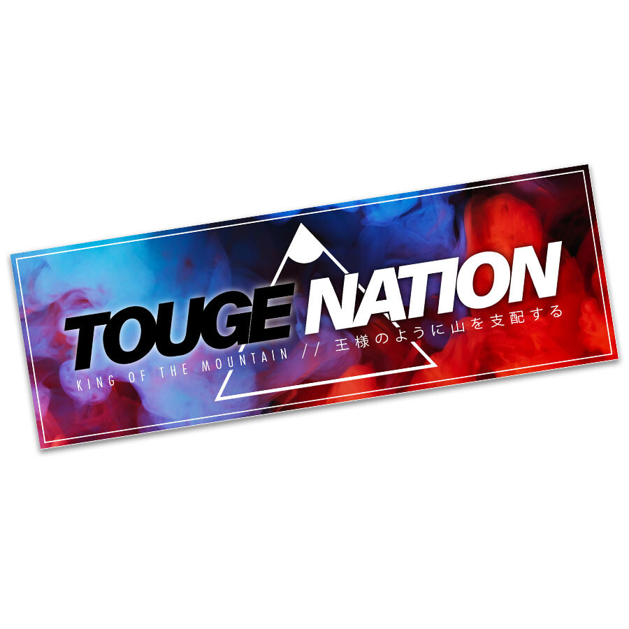 OFFICIAL TOUGE NATION KING OF THE MOUNTAIN ABSTRACT JDM SLAP STICKER (#2)