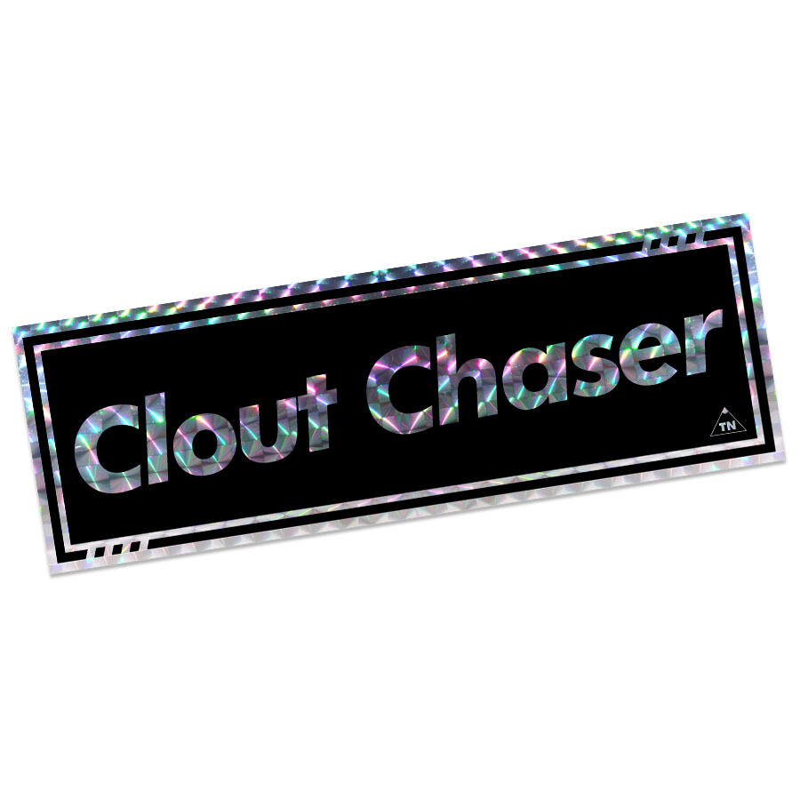 OFFICIAL TOUGE NATION "CLOUT CHASER" FISH-SCALE HOLOGRAPHIC SLAP STICKER