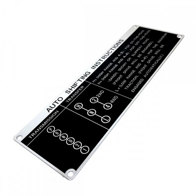 GEAR SHIFTING INSTRUCTIONS PLACARD : 40-SERIES LAND CRUISER (AUTOMATIC TWIN-STICK)
