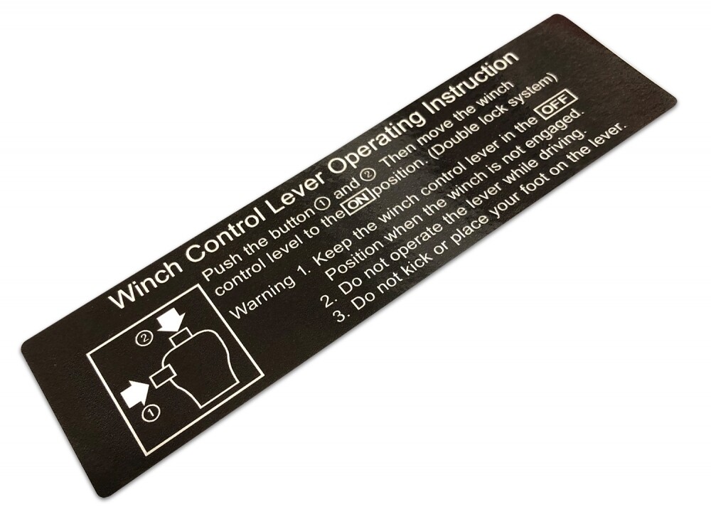 PTO WINCH LEVER OPERATING INSTRUCTION DECAL : 60-SERIES LAND CRUISER