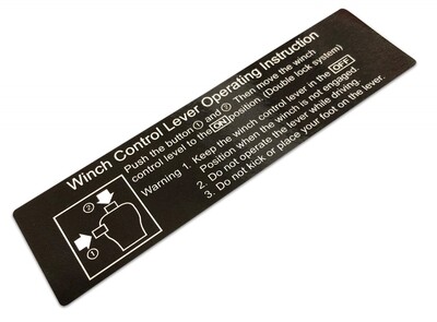 PTO WINCH LEVER OPERATING INSTRUCTION DECAL : 60/70-SERIES LAND CRUISER
