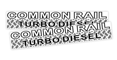 COMMONRAIL TURBO DIESEL DOOR DECAL SET : NISSAN PATROL (GU) (CHECKER-PLATE VERSION)