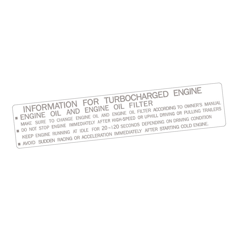 TURBO CAUTION DECAL : TOYOTA SUPRA A70 (AU/US/EU)
