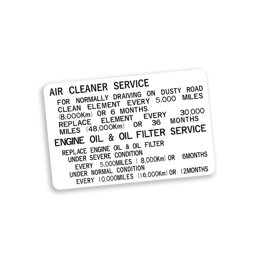 AIR CLEANER SERVICE DECAL : 22R-E