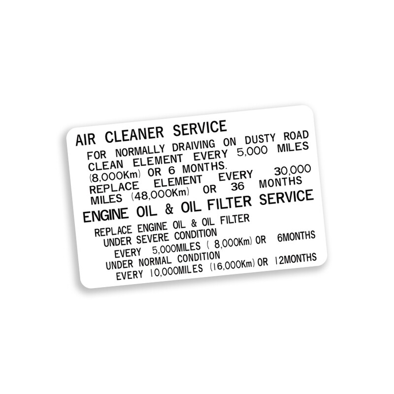 AIR CLEANER SERVICE DECAL : 22R-E