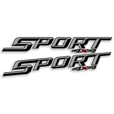 FORD RANGER SPORT 4x4 SIDE OF TUB DECAL SET : LIGHT GREY