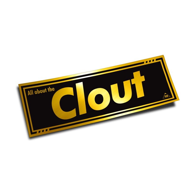 OFFICIAL TOUGE NATION "ALL ABOUT THE CLOUT" GOLD CHROME SLAP STICKER