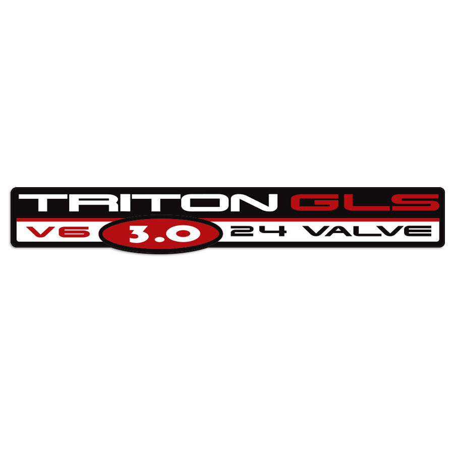 DOOR & TAILGATE DECAL : TRITON GLS V6 3.0 24 VALVE (RED) (1996-2006 MK MITSUBISHI TRITON)