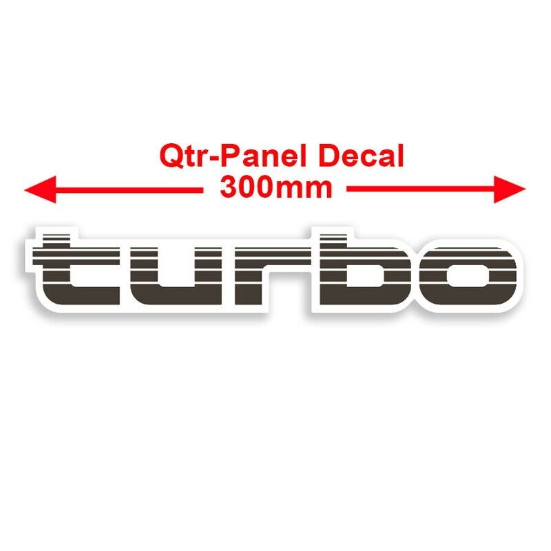REAR QTR-PANEL TURBO DECAL : 80-SERIES TOYOTA LAND CRUISER (DARK SILVER)