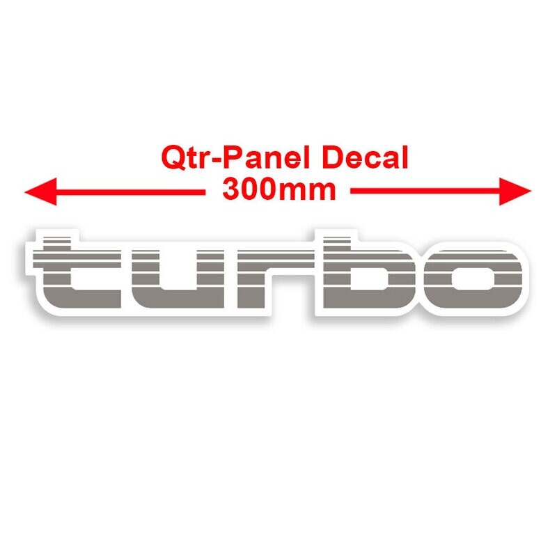 REAR QTR-PANEL TURBO DECAL : 80-SERIES TOYOTA LAND CRUISER (LIGHT SILVER)