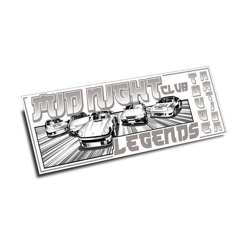 MID NIGHT CLUB LEGENDS SLAP STICKER (WHITE CLEAR)