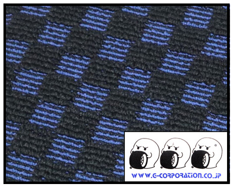 G-CORPORATION CHECKERED OBAKE TAG FLOOR MAT SET (BLUE)