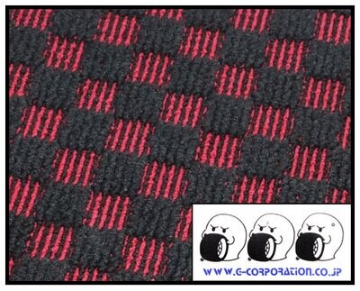 G-CORPORATION CHECKERED OBAKE TAG FLOOR MAT SET (RED)