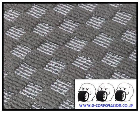G-CORPORATION CHECKERED OBAKE TAG FLOOR MAT SET (GRAY)