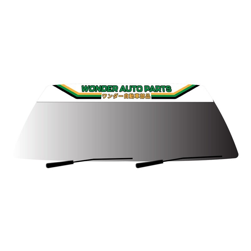 WONDER AUTO PARTS WHITE UNIVERSAL WINDSCREEN BANNER
