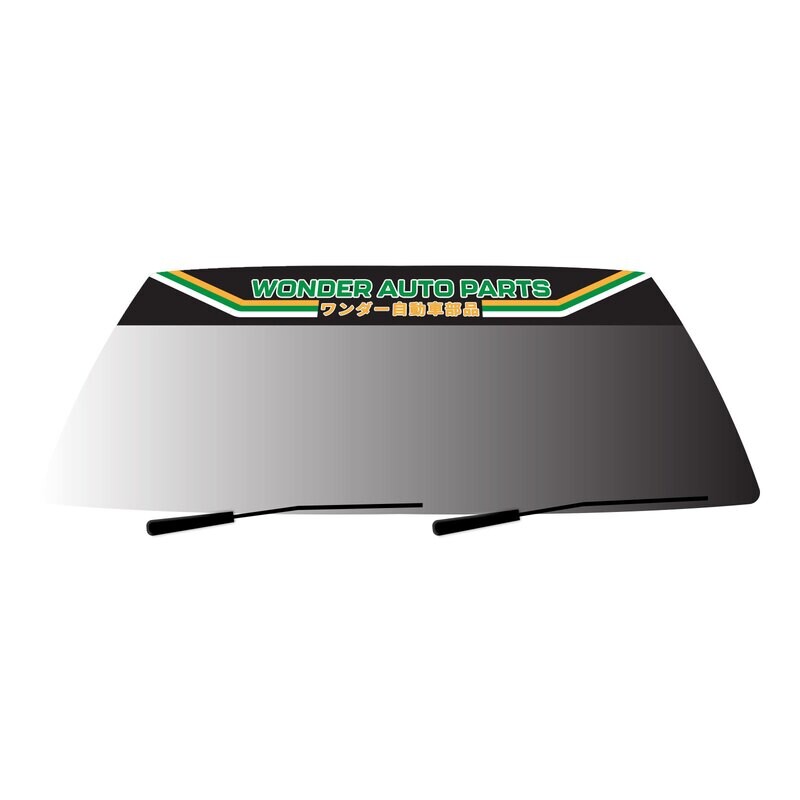 WONDER AUTO PARTS BLACK UNIVERSAL WINDSCREEN BANNER