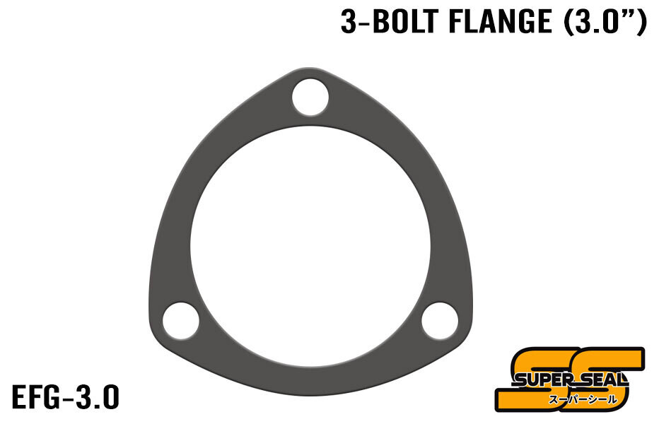 SUPER SEAL GRAPHITE LAMINATED EXHAUST FLANGE GASKET : 3.0&quot; (3-BOLT)
