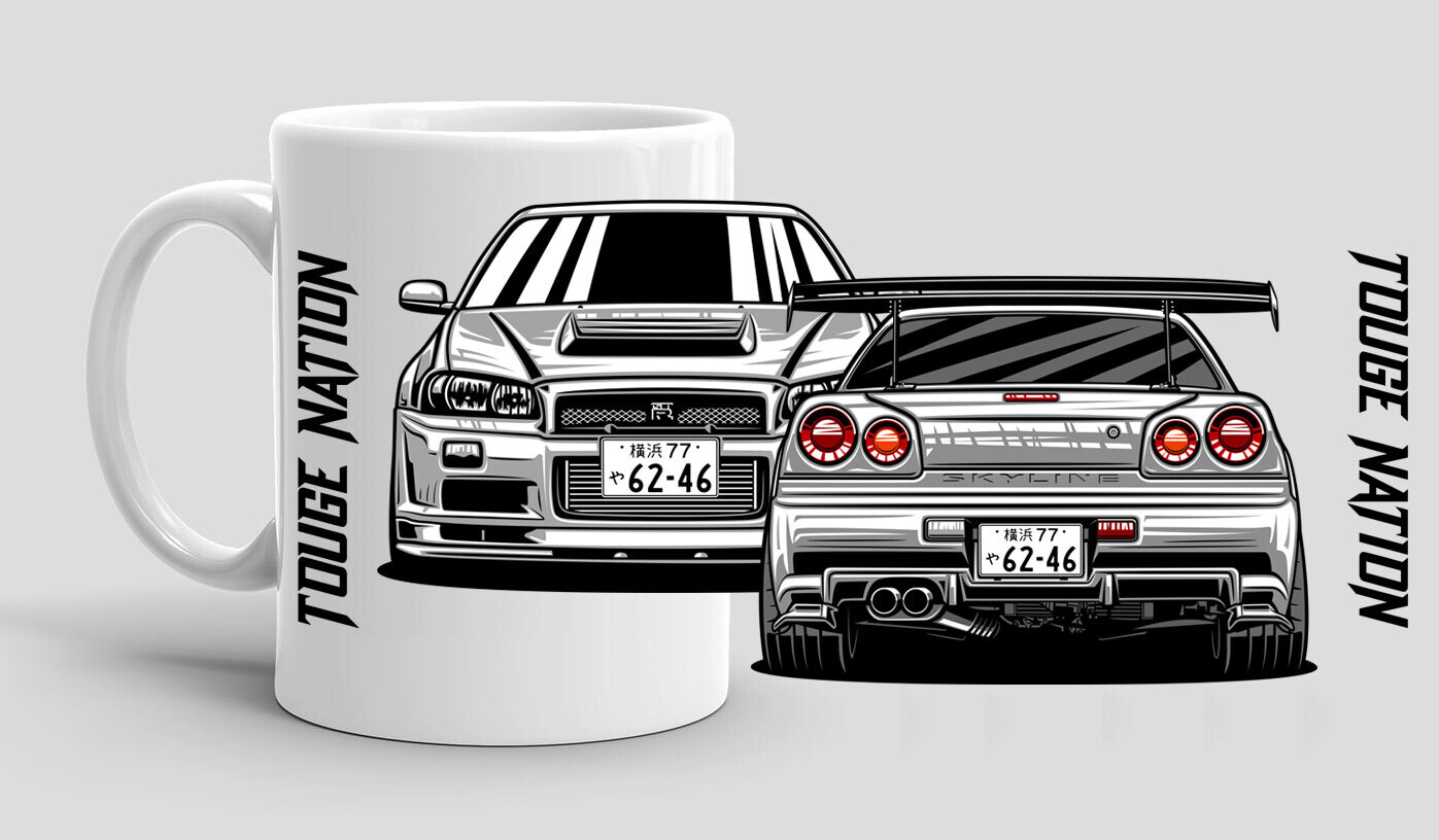 TOUGE NATION COFFEE MUG : NISSAN SKYLINE R34 GT-R