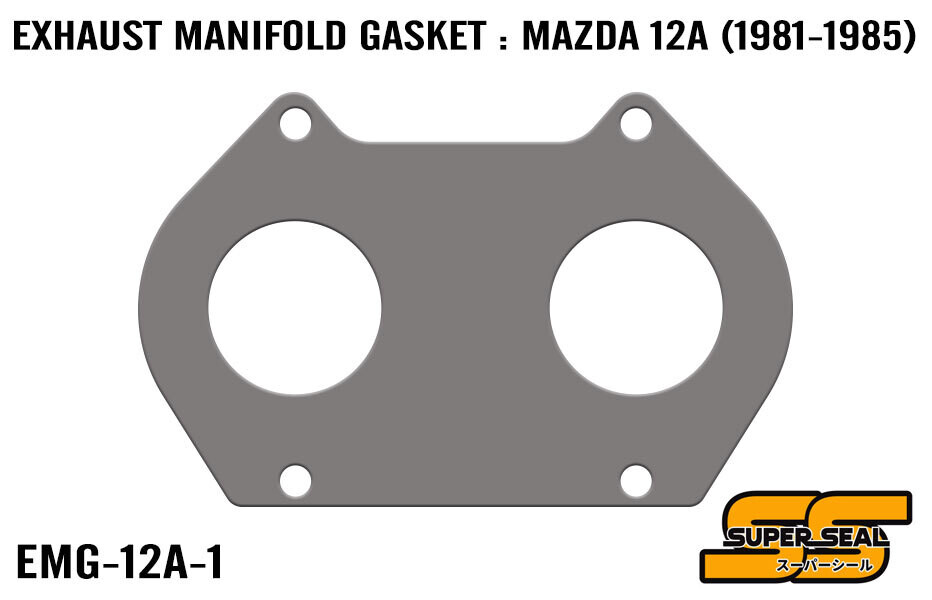 SUPER SEAL GRAPHITE LAMINATED EXHAUST MANIFOLD GASKET : MAZDA 12A (1981-1985)