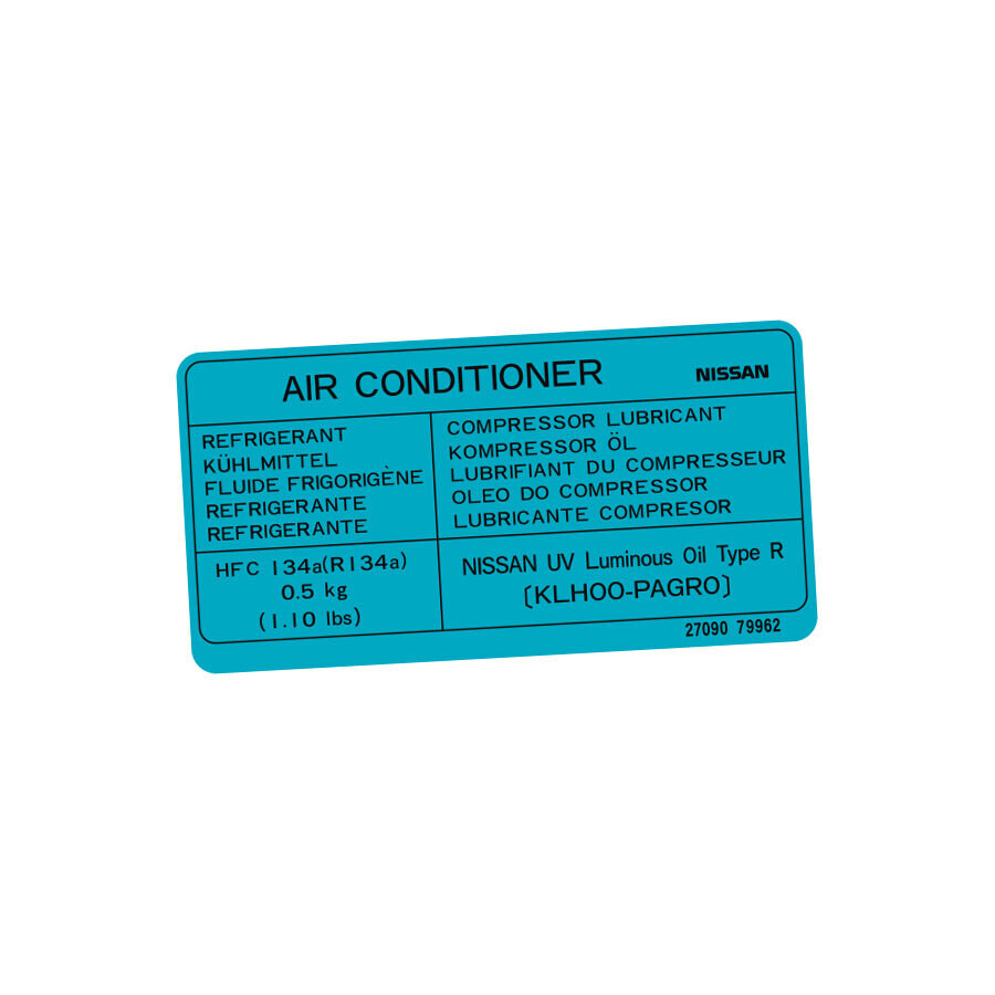 AIR CONDITIONER INFORMATION DECAL : NISSAN SILVIA (S15)