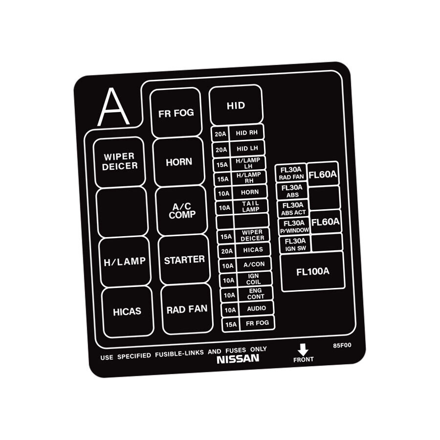 FUSE BOX LID DECAL : NISSAN SILVIA (S15)