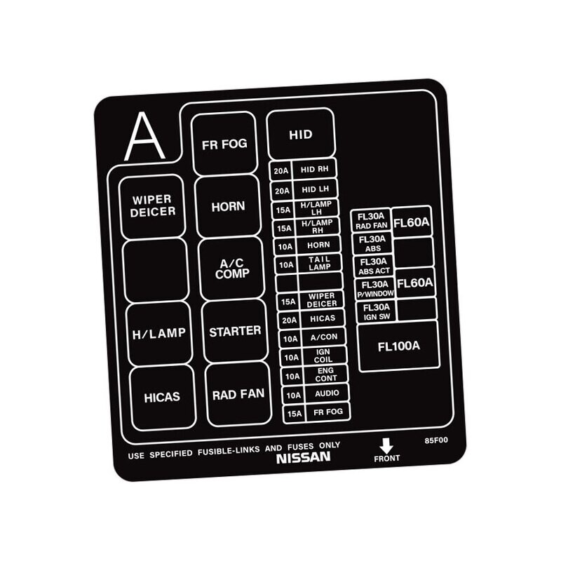 FUSE BOX LID DECAL : NISSAN SILVIA (S15)