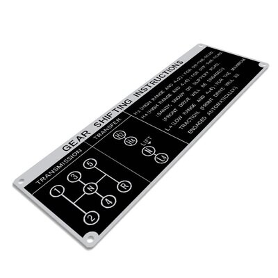 GEAR SHIFTING INSTRUCTIONS PLACARD : 40-SERIES LAND CRUISER (5-SPEED) (HF1A TRANSFER)