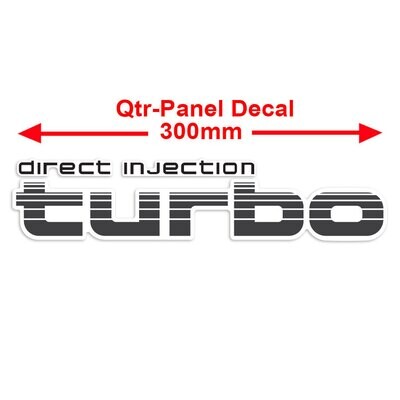 DIRECT INJECTION TURBO QTR-PANEL DECAL : 80-SERIES TOYOTA LAND CRUISER (DARK SILVER)